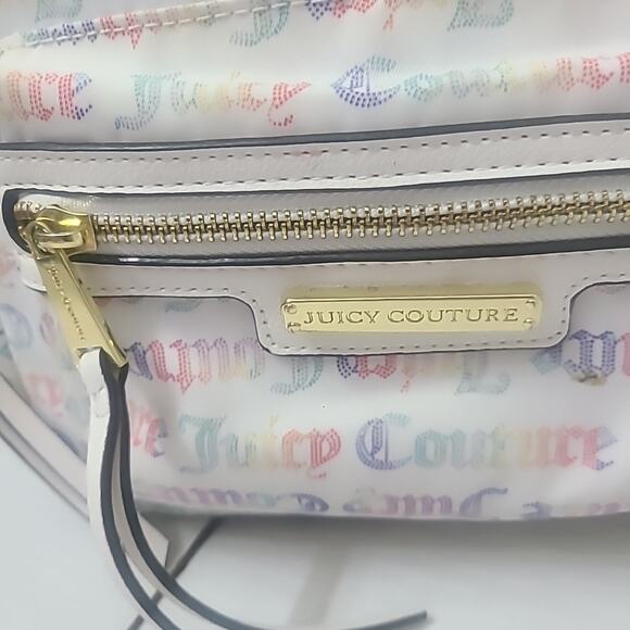 Juicy Couture Rosie Mini Backpack Purse White-Rainbow Nylon - Picture 10 of 10
